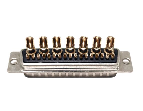 大電流 24W7 公頭 焊線式 黑膠連接器